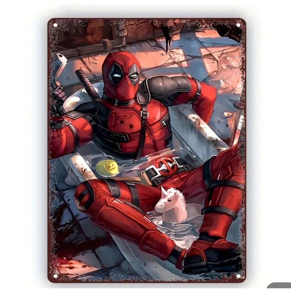 Marvel Deadpool metal poster - wall decor sign - funny boys‎ room decor